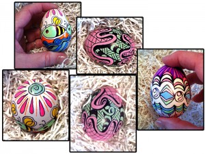 Tangle pattern Easter eggs from Cindy Angiel